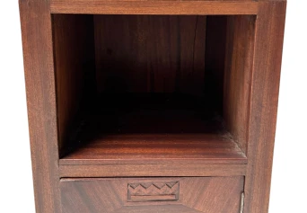 Two Art Deco Nightstands or Bedside Tables with Multi-Colored Marble Tops, 1930s
